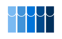 Example of a monochromatic color palette in shades of blue.
